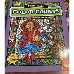 Adult Coloring Book Fairy Tales Color By Number Hidden Images 2014 Made USA